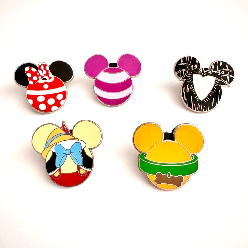Disney Pin Mickey Mouse Icon Mystery Pouch Set Of 5 Minnie Jack Skellington